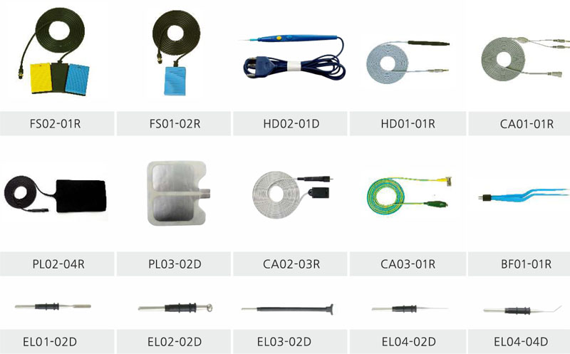 Стандартные аксессуары Аппарата ЭХВЧ "DS.Surg 300", производства Zerone Co., Ltd., Ю. Корея.